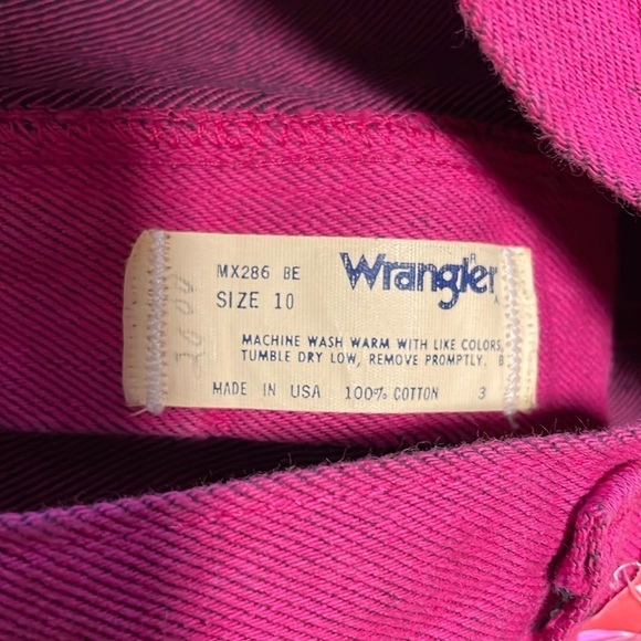 VTG Wrangler Jeans 26” Deadstock 80s Waist Mom Western Hot Pink Eclectic Max - Picture 11 of 16